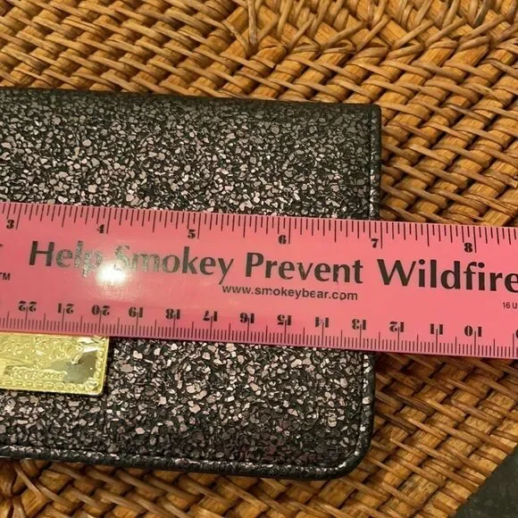 *Luv Betsey* Johnson Black Glitter Sparkle Wristlet LN - Picture 8 of 9